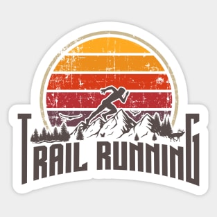 TRAIL RUNNING VINTAGE SUNSET Sticker